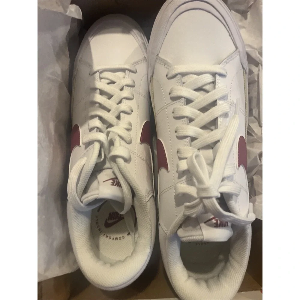 Nike Women's Court Legacy Lift Shoes White And Sweet Beet Size 11